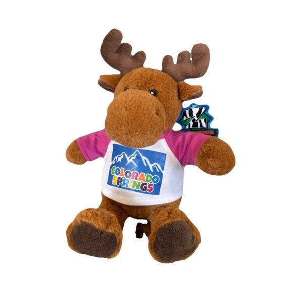 Elk Caribou Reindeer Animal Plush 11" Tall Antlers Colorado Springs  Souvenir - Picture 1 of 8